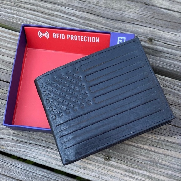 Stone Mountain US Flag genuine leather wallet brand new in box - Picture 6 of 12